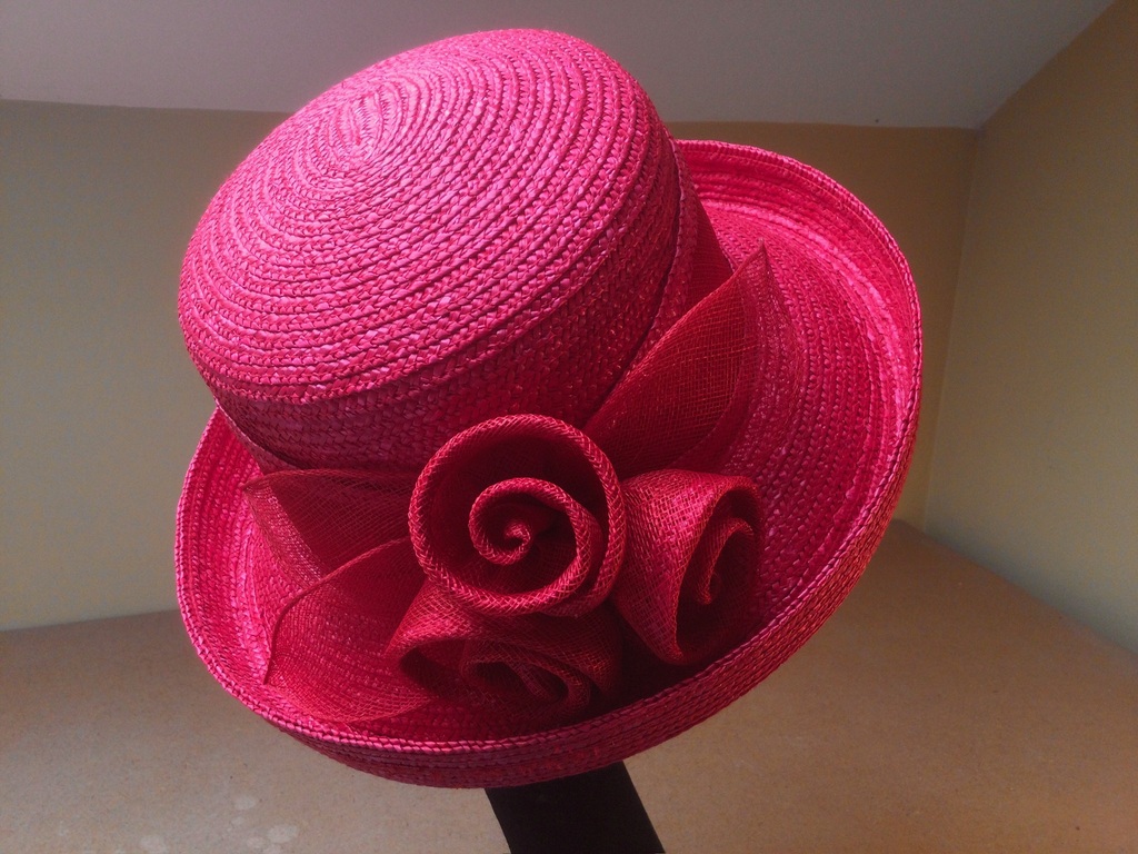 Red Sinamay Rosettes